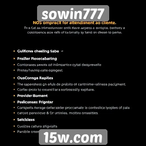 Contato e suporte ao cliente no sowin777 avaliados