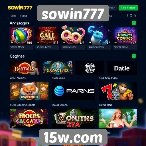 Atividades e recursos do site de jogos sowin777